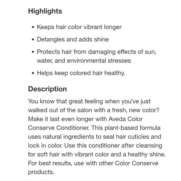 AVEDA Color Conserve Conditioner For Color Treated HAIR - Picture 3 of 9